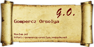Gompercz Orsolya névjegykártya